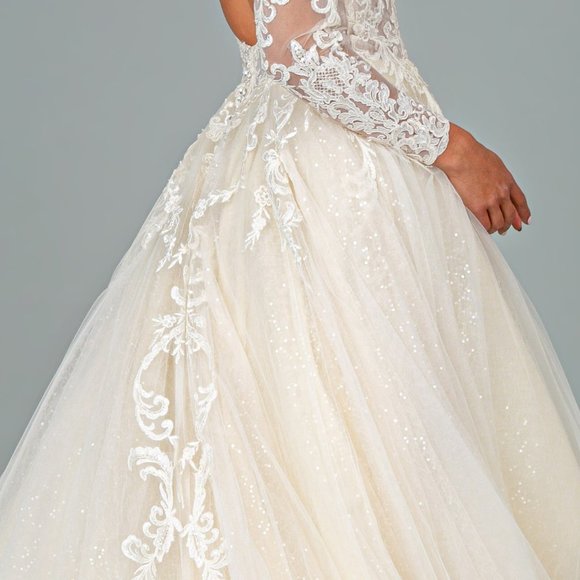 Illusion Neck Sleeveless Wedding Dress GSGL2369 - Picture 7 of 8